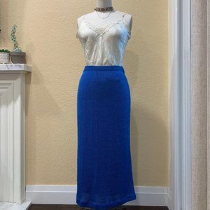 Vintage 1990's DIOR Royal Blue Knit Skirt Sz  S-M